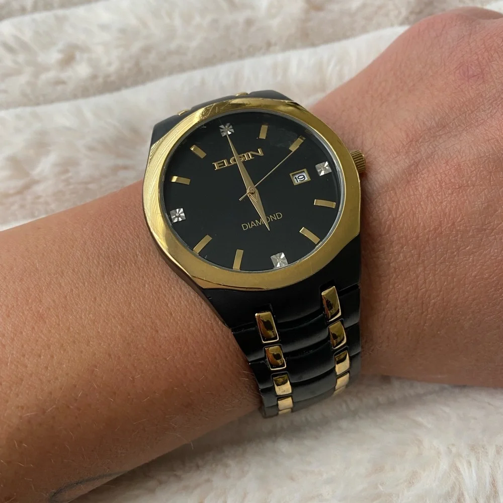 Black and Gold Elgin Watch. Mens. ⌚️ - Picture 3 of 6